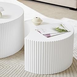 KEVINSPACE Round Coffee Table Set of 3, Modern