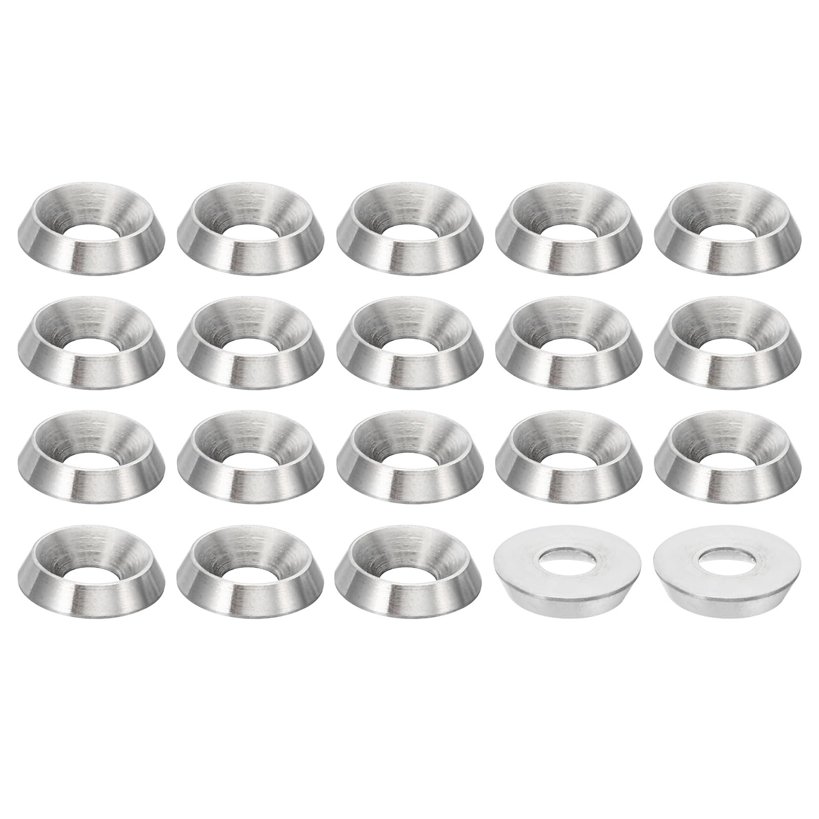 PATIKIL M5 Finish Countersunk Washer, 20pcs 14mm Dia. 3mm Tall Solid 304 Stainless Steel CNC Finish Cup Washer Screw Head Gasket for Industrial Construction — image 1