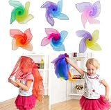 Lifreer 6PCS Gradient Dance Scarves Kids Juggling Rhythm Band Squares 60cm view 5