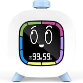 Digital Visual Timer for Kids ADHD, 99-Minute Countdown, Rechargeable | 4 Cute Emotion Faces, Colorful Display, LED Backlit, Time Management Tool for Study, Homework, Classroom, Kitchen(Blue)
