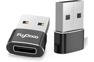 FlyCoco 2 Pack USB to USB C Adapter, USB C Female to A Male Adapter Plug Converter USB C for Apple Watch Ultra 9 10, iPhone 16 15 14 13 Plus Pro Max, AirPods 3,iPad Air, Samsung Galaxy S24, Car