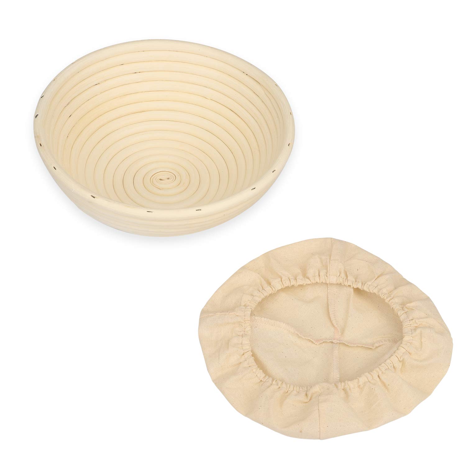 Bread Proofing Basket Round Rattan Bowl for Bread, Dough Rising, Artisan Bread and Sourdough Proving Bread Proofing Rattan Bowl 23x8.5cm