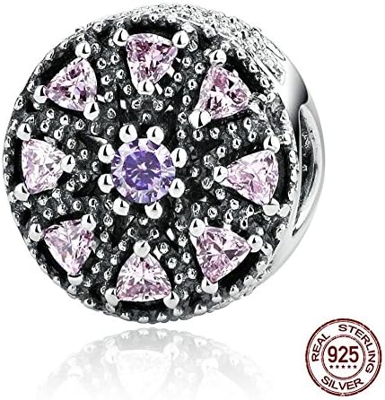 Charm Central Premium 925 Sterling Silver Purple / Pink Medallion Charms - Fits Most Charm Bracelets
