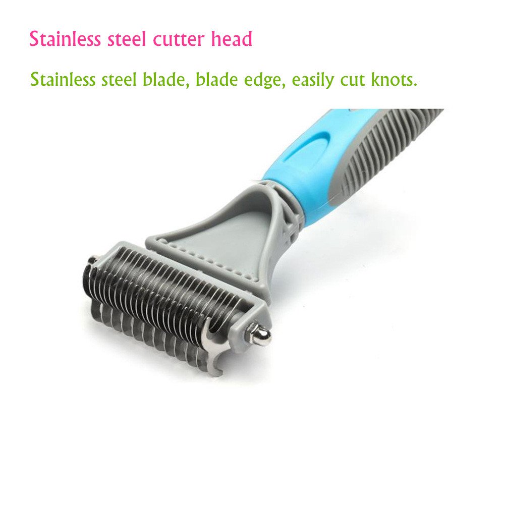 Pet Dematting Tool for Dogs - Dog Grooming Comb Professional Pet Rake Brush with 2 Sided Stainless Steel Grooming for Dogs and Cats with Medium and Long Hair Fur Perfection