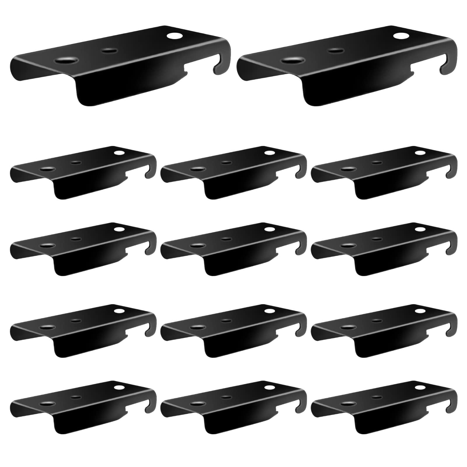 Ceiling Mount Brackets for Flexible Curtain Track, Curtain Rail Installation Accessories Black Curve Curtain Track Bracket for Ceiling Mounted, 14 Pack — image 1