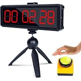 Large Stopwatch with Start/Stop Button、LED Digital Timer with Stand、360&deg; Press Button、Stopwatch for Obstacle Course、Fitness Clock for Home Gym、Interval Timer for Exercise (1.5 red)