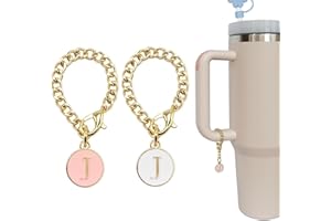 WLEAD Letter Charm Accessories for Stanley Cup – Cute 2-Piece Set for 20, 30, and 40 oz Tumblers with Handle, Perfect for Women and Girls