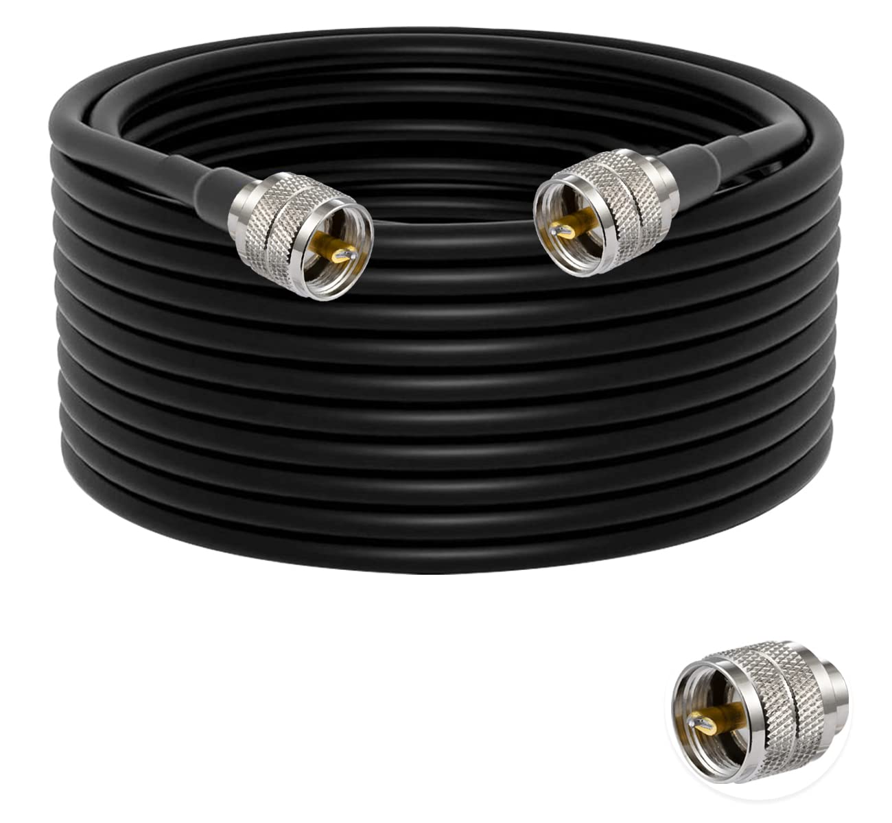 Vecys PL 259 Cable UHF Male PL-259 to UHF Male PL-259 Low Loss Coax Cable RG58 32.8FT/10M for Walkie Talkie CB Radio SWR Meter Antenna Analyzer
