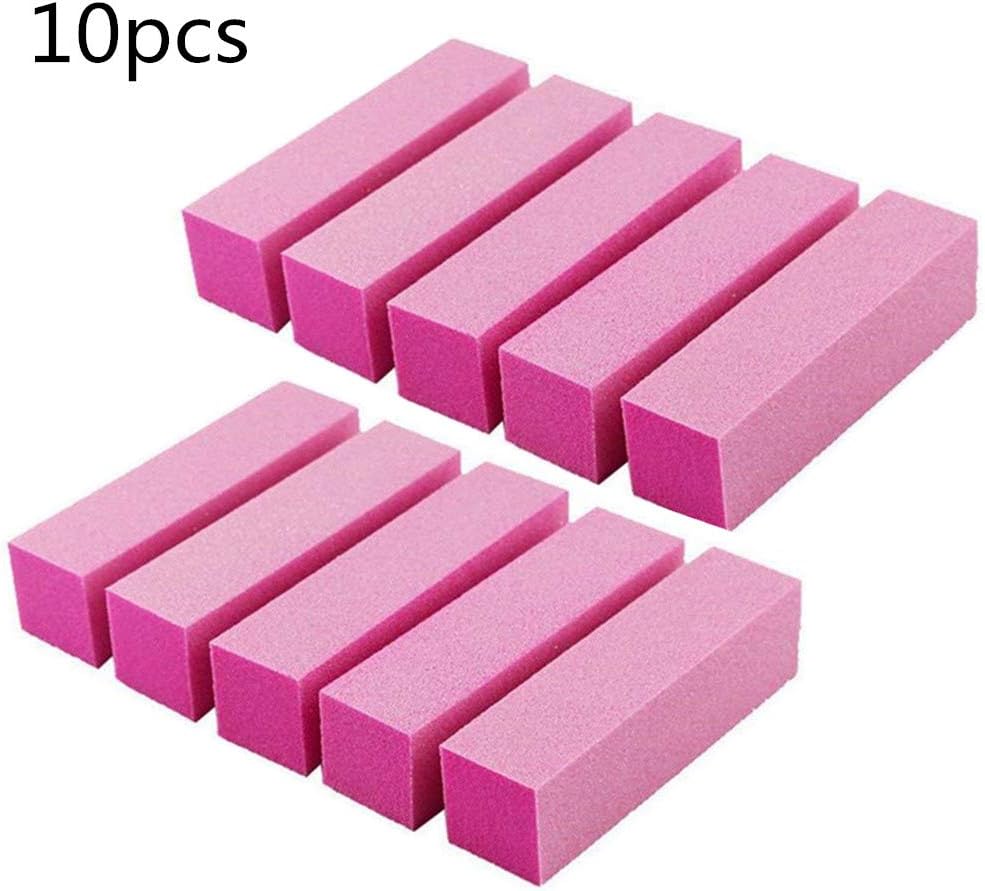 10 Pièces Rose Blocs Tampons à Ongles 4 Voies Limes à Ongles Limes de Polissage à Ongles Blocs