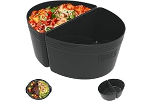 FROVEN 6 Quart Silicone Slow Cooker Divider Liners Oval. Thickened, Weighted & Sturdy Reusable Crockpot Inserts Compatible With Most 6 Qt Crock Pot Slow Cookers Accessories. Leakproof, Dishwasher Safe