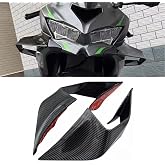 Motorcycle Side Wind Fin Motorcycle Side Spoiler Front Fairing Aerodynamic Winglets ABS Spoiler for ZX25R /SE ZX4R ZX4RR 2021 2022 2023 2024 (Carbon Paint)