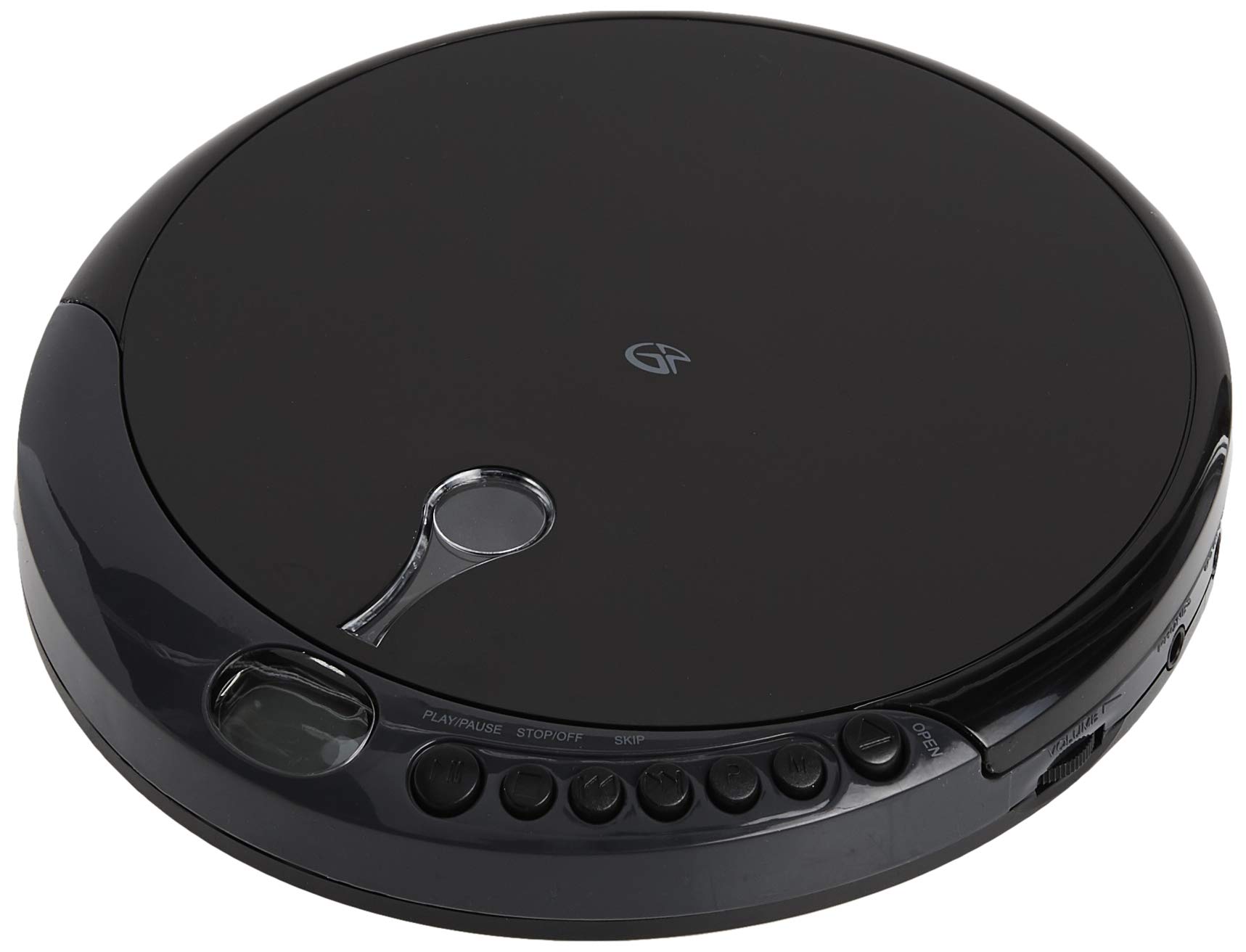 GPX PC301B Reproductor de CD portátil con auriculares estéreo y protección antideslizante (PC301B), negro, individual
