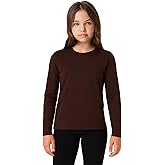 Lilax Girls' Basic Long Sleeve Round Neck Cotton T-Shirt