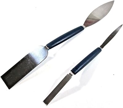 Toolzone 2pc Plastering Filling Small Tool Set Plastic Handles Stainless Steel