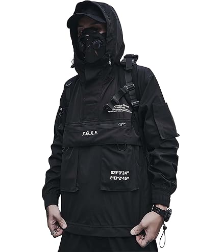 ジャケット・アウター fairy grunge black far jacket archivey2k Men's Fairy Grunge Zip Up Jacket Y2k Acubi Cyber Punk Outerwear