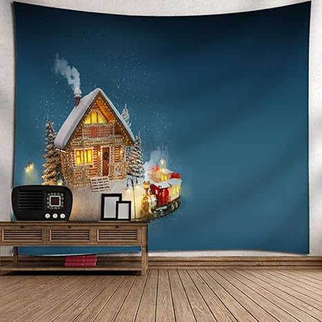 Amazon Co Jp Glyy クリスマス タペストリー 装飾壁掛けタペストリー 150 130 Cm 間仕切り おしゃれ インテリア 寝室 カーテン 多用途 マルチカバー タペストリー テーブルクロス 大サイズ A18 Generic
