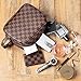 Rocket 92 Creations Checkered Makeup Bag for Women - Portable Multifunctional Cosmetic Bag - Toiletries Organizer Pouch with Zipper - Perfect for Makeup Tools, Lipstick, Eyeshadow & Brushes, Brown
