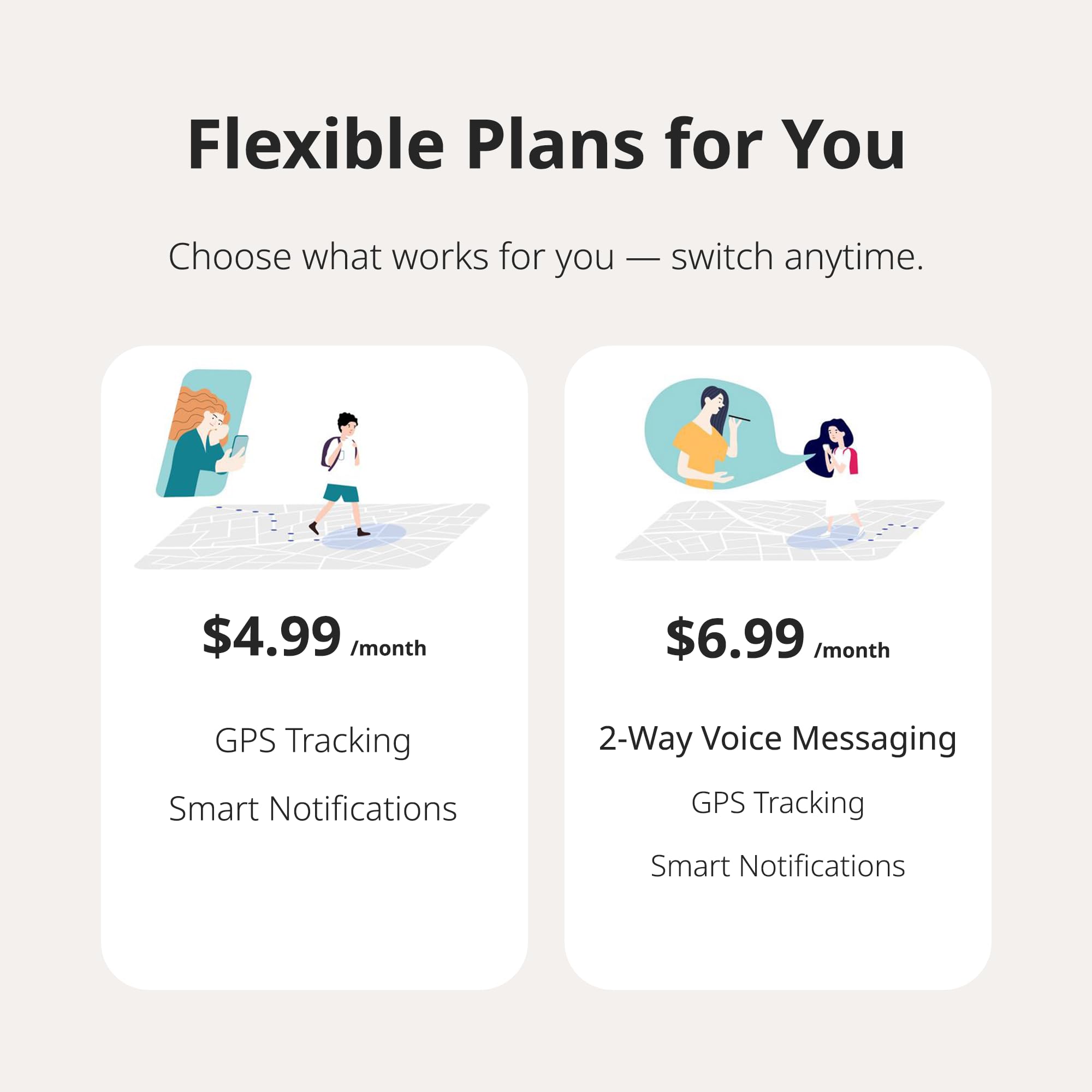 BoT Talk GPS Tracker for Kids with 2-Way Voice Messaging - Screen-Free, Smart AI Alerts, Real-Time Location, 7-Day Battery Life, Made in Japan, Monthly Plan Required