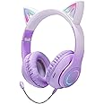 Cat Ear Headphones, Tokani Kids Bluetooth Headphone with Microphone,Foldable Comfortable and Adjustable Wireless/Wire Over Ear Headset for Girls Teenagers and Adults