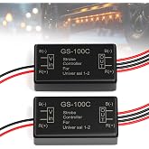 BJZ 2Pcs Flash Strobe Controller 12V 24V GS-100C Auto Car Flasher Module for Tail Side Clearance Top LED Lights Brake Stop Warning Grille Bumper Lights
