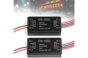 BJZ 2Pcs Flash Strobe Controller 12V 24V GS-100C Auto Car Flasher Module for Tail Side Clearance Top LED Lights Brake Stop Warning Grille Bumper Lights