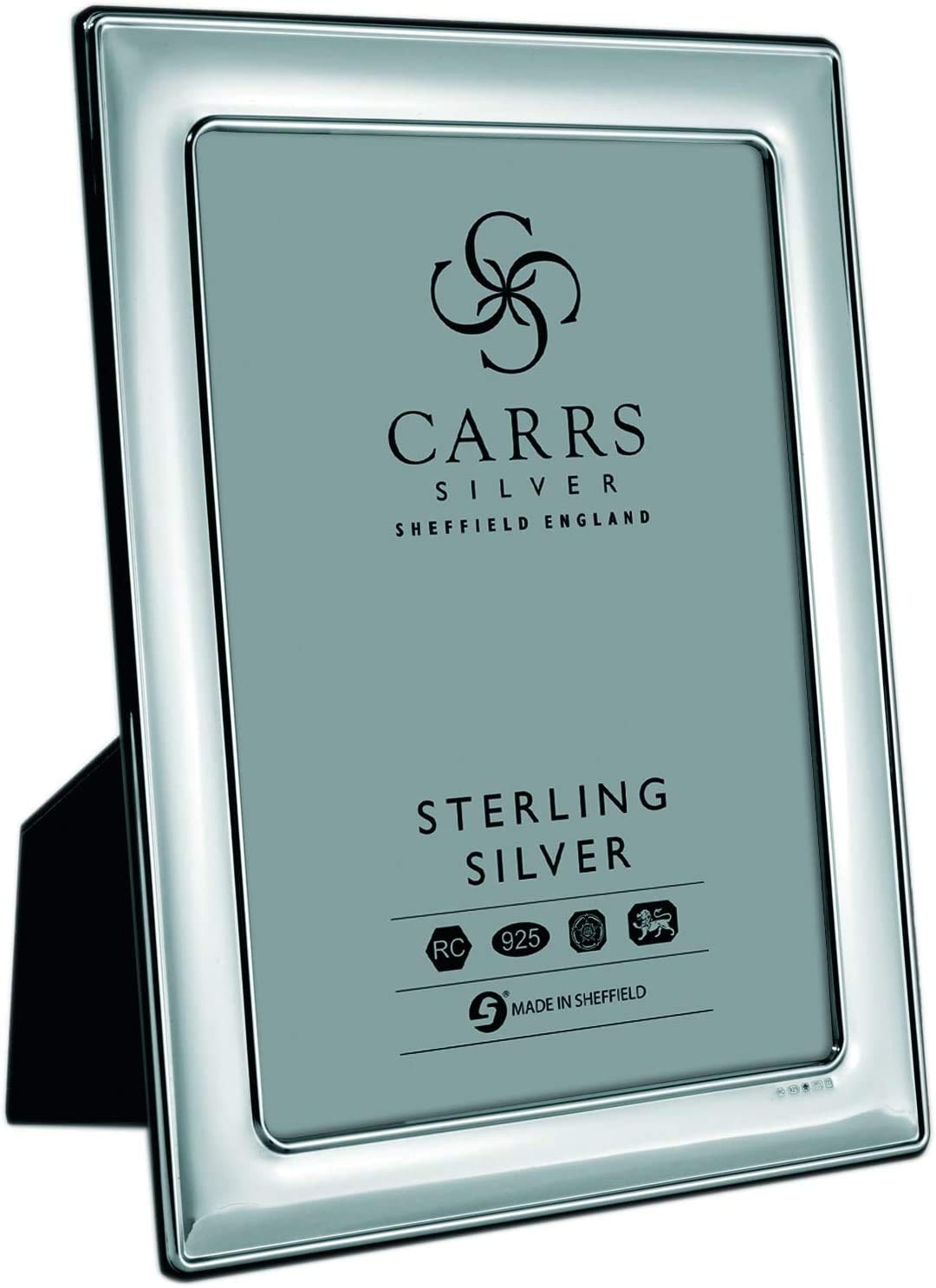 Carrs Silver Plain Photo Frame 8 x 6 Wood Back can stand portrait or landscape by Carrs
