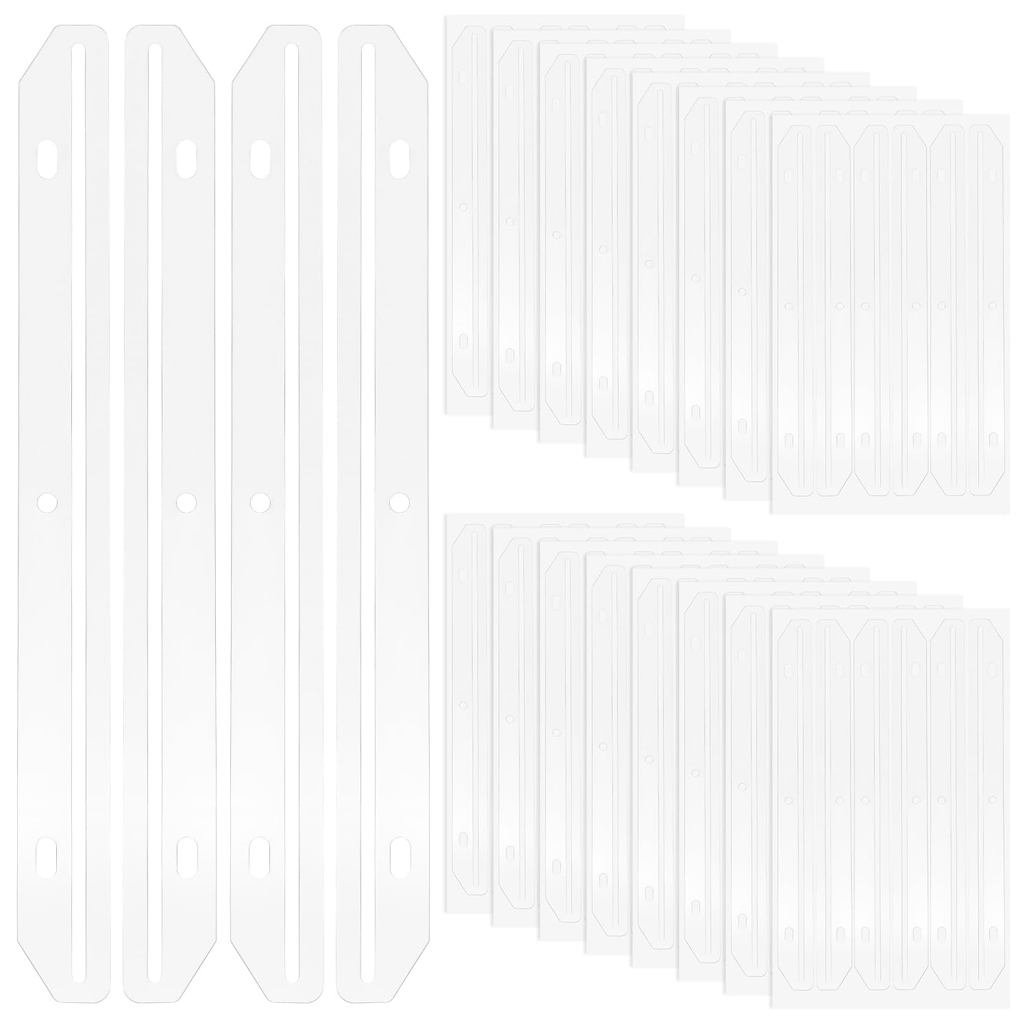 SAVITA 60pcs 3 Hole Punched Magazine Holders, Magazine Holder for 3 Ring Binder Magazine Organizer Ring Binder Insert Strips for 3 Hole Binder Organizing Files, Books, Papers, Magazines
