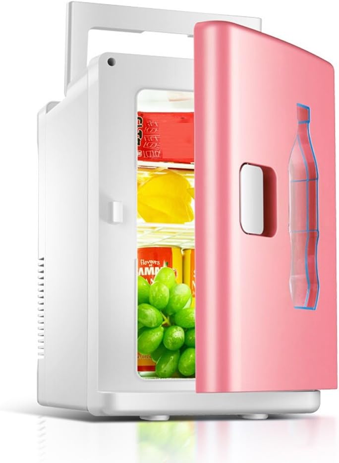 JCOCO Mini Fridge 10L Mute Reefer Cooler Box (Home Office and Car Use) (Color : Pink)