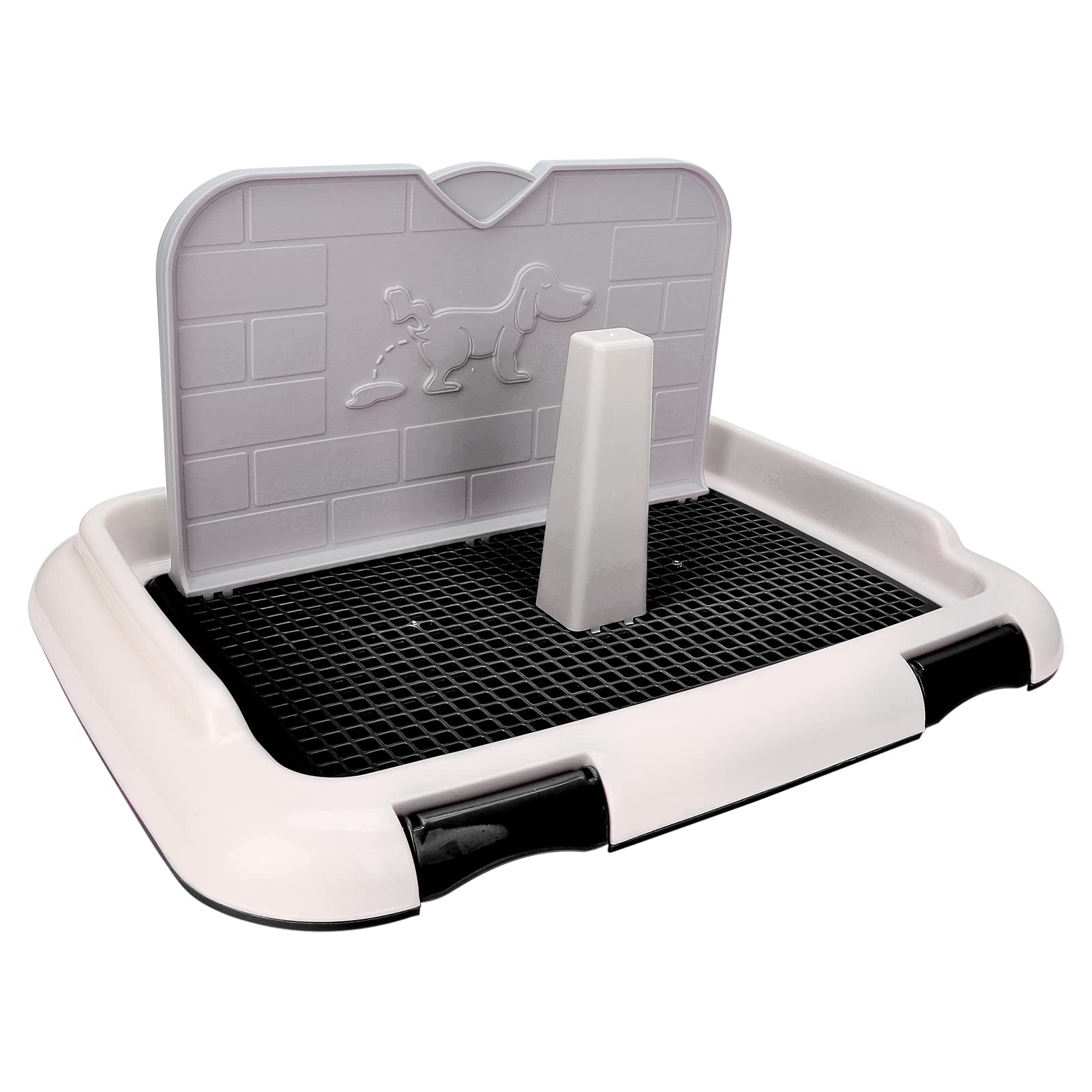 Dog Potty Toilet,Pet Indoor Potty Training Pads Holder Dog Scheduled Urination Potty Grass Pad with Tray for Small and Medium Dogs(black)