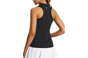 baleaf Womens Golf Shirt Sleeveless Tennis Tank Tops V-Neck Racerback Polo Collar UPF