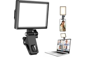 Aureday Rechargeable Selfie Light, Clip-on LED Ring Light for Phone, Laptop, Tablet and Computer, Portable Phone Light for Selfie/Video Conference/Zoom Call/Photography/Makeup/Picture