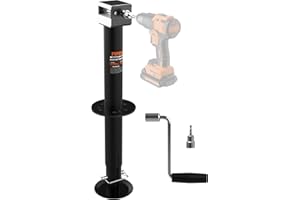 POPBULL 5000lbs A-Frame Trailer Jack,30" Lift 20-24V Cordless Drill Compatible with Adjustable Drop Leg for RV Trailer, Horse Trailers, Utility Trailers