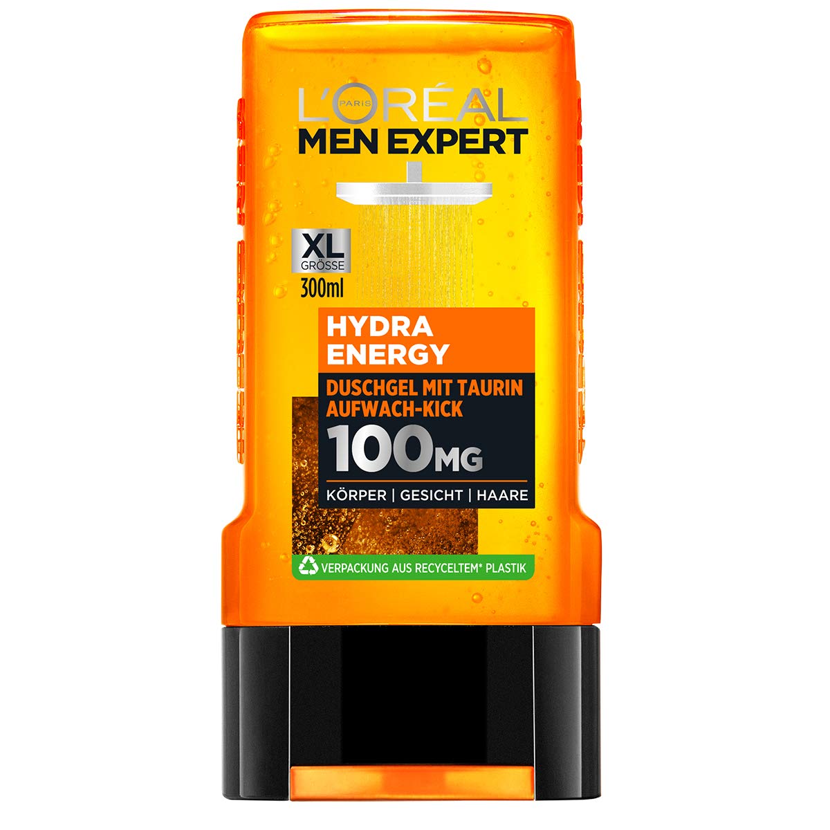 L'Oréal Paris Men Expert Shower Gel for Men, for Cleansing Body, Hair and Face, Hydra Energy, 1 x 300 ml