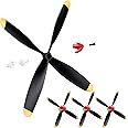 Hollowfly 3 Sets Spare RC Plane Propellers Compatible with Mustang P51 RC Plane 4 Channel Remote Control Airplane 761-5, 761-5V2 with Propeller Savers Adapter(Red Nose)
