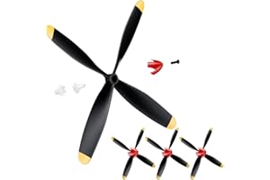 Hollowfly 3 Sets Spare RC Plane Propellers Compatible with Mustang 400mm P51 RC Plane 4 Channel Remote Control Airplane 761-5, 761-5V2 with Propeller Savers Adapter(Red Nose)