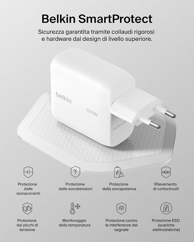 BOOSTCHARGE 100W USB-C GAN LADE - EINKLAPPBAREM STECKER WEI