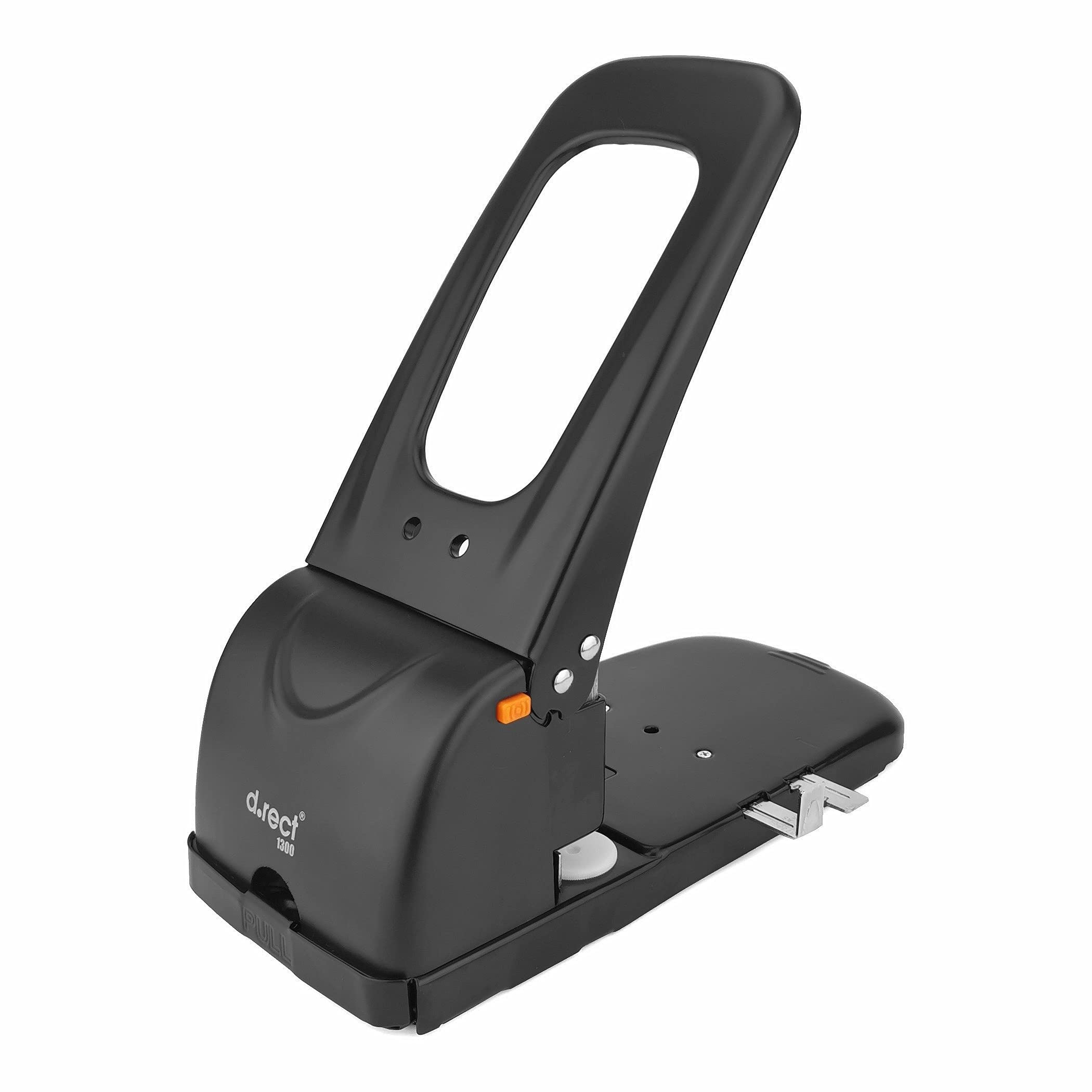 D.RECT 1300 2-Hole Punch | 100 Sheet Large Capacity | Perfect for Office, School and Home | Ideal for Organizing Documents | Black