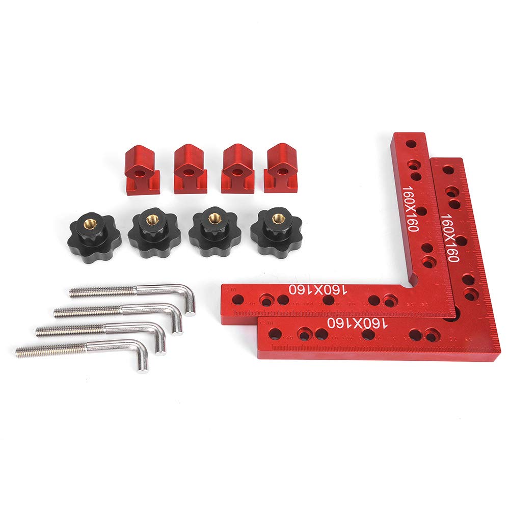 90 Degree Positioning Squares,160X160mm Aluminium Alloy Positioning Ruler,L-Shaped Right Angle Clamps Woodworking Carpenter Tool
