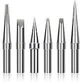 Solder Tips 6pcs for Weller ET Soldering Iron, Replacement Tips for WES51/50,WESD51,PES51 / 50,WE1010NA WCC100 LR21 ET Tip Se