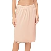 Lovasy Half Slip for Women Under Dress Lace Slip Skirt Anti-Cling Knee Length Underskirt S-3XL