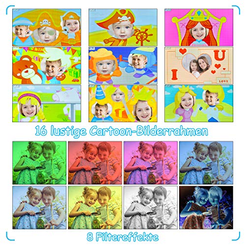 Upgrow Sofortbildkamera Kinder Kamera, Digitalkamera für Kinder, 24 Megapixel HD Kamera mit 2.4" IPS farbig Bildschirm, Sofortdruck Kamera, Mini Camcoder – Bild 8