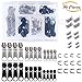 Aneco 96 Pieces Zipper Replacement Zipper Repair Kit with Container Storage, Silver and Black