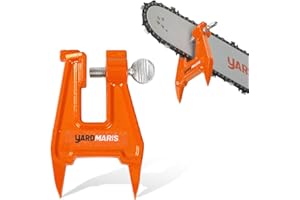 YARDMARIS Chainsaw Filing Stump Vise, Portable Chainsaw Guide Bar Holder, Durable Steel Chain Saw Sharpening Bracket for Fore