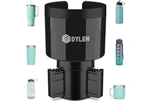 DYLEN Car Cup Holder Expander, Cup Holder Extender Adapter for Car with Expandable Insert, Compatible with Yeti 20/26/30oz, H
