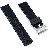 StrapHabit Quick Release Sailcloth and FKM Rubber Hybrid Watch Strap Band 20mm 22mm Nylon