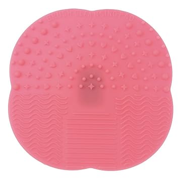 Electomania Women Girls Cosmetic Beauty Tools Silicone Makeup Brush Cleaner Washing Scrubbing Cleaning Pad 10cm long( Pink)