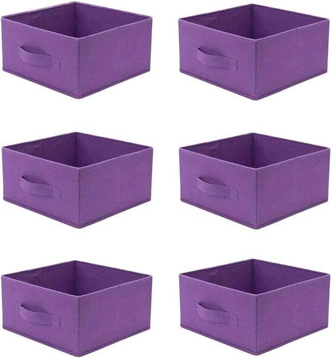 Amazon Com Blue Bright 6 Pc Storage Cubic Fabric Bins Household