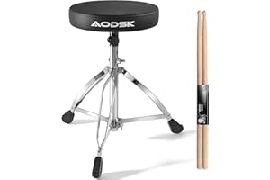 AODSK Drum Throne, Widened and Thickly Padded Adjustable Drum Stool, Height Adjustable Range: 16.34 in-20.67 in Suitable for Children, Adult Drummers(DP-27)