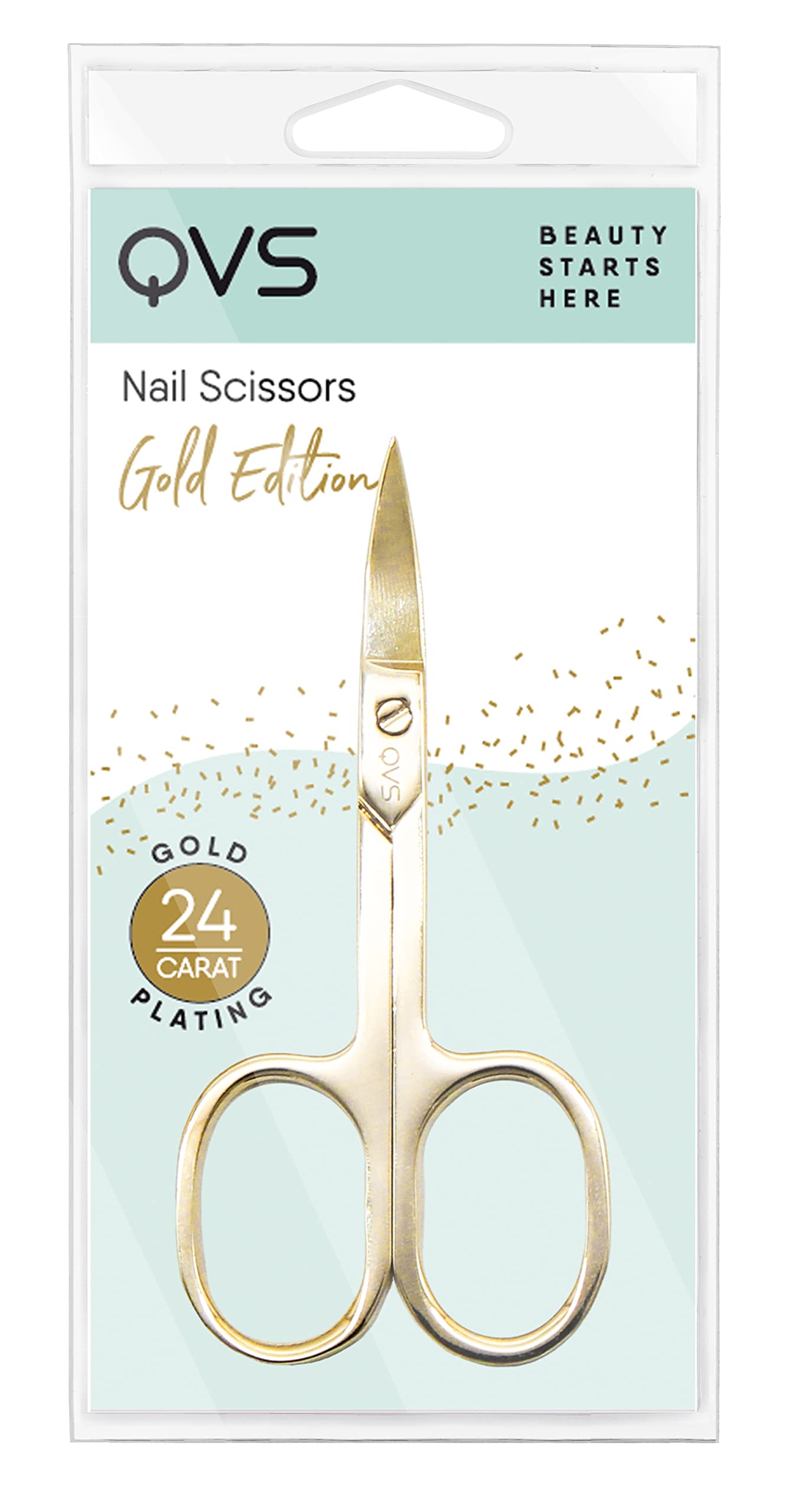 QVS Gold Edition Nail Scissors (curved blades), 10-1264-000-17