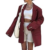 Grlasen Women Casual Elegant Long Sleeve Oversized Lapel Blazers Open Front Solid Work Office Jacket Blazer